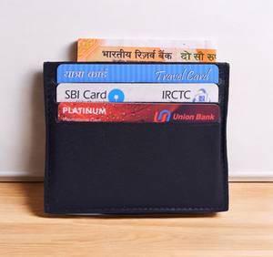 Unisex Luxury Custom Ultrathin <b>RFID</b> Slim Business <b>Card</b> <b>Holder</b> Vintage Design Genuine Cowhide Leather Polyester Wallet Short Open - Product Image 5