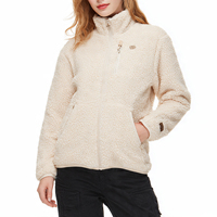 Veste matelassée en polaire sherpa de haute qualité pour femmes, automne/hiver, respirante, coupe-vent, col montant, fermeture éclair, rembourrage en coton
