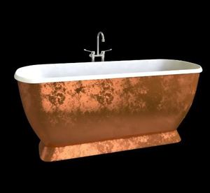 Nouveau design Double pantoufle autoportant piédestal baignoire en cuivre indien Unique étain patine martelé baignoire pour salle de bain pas cher - Product Image 5