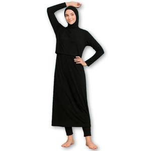 Tunique de sport modeste pour femme, coupe ample, manches longues, ourlet asymétrique, haut athlétique pour la gym, le yoga, la course et l'entraînement, 100% polyester - Product Image 6