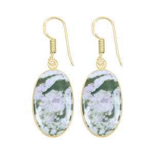 Design Earrings Original Jade for Women Daily Dating Original Jade Statement earring for Women Classic 18K Gold Plated - Product Image 2