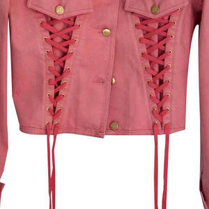 Chaqueta Bomber vaquera corta de gran tamaño para mujer, acolchada, transpirable, con logotipo personalizado, estilo de calle, prendas de vestir cortas - Product Image 6