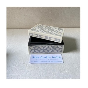 กล่องเก็บเครื่องประดับดีไซน์ทำมือแบบอินเดียฝังกระดูกกล่องเก็บเครื่องประดับเกรดสูงกล่องเครื่องประดับต่างหูตกแต่งโบราณ - Product Image 1