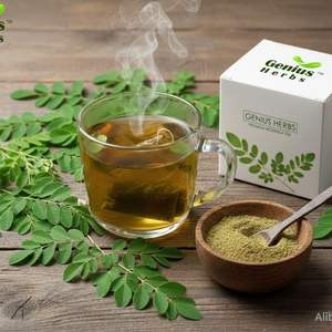 Thé de Moringa Thé aux feuilles de Moringa séchées de qualité supérieure Thé aux herbes Détox Boisson bien-être Qualité d'exportation - Product Image 1