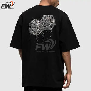 Camisetas de Algodón para Hombre, Corte Regular, Verano, Alta Calidad, Transpirables, con Pedrería, Estilo Urbano, Casual, Diseño Personalizado, Cuello Redondo, Fitness - Product Image 2