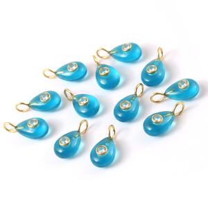 Quartz Apatite Naturelle Poire Lisse Pendentif en Pierre Précieuse Argent Sterling 925 Plaqué Or Incrustation Charme Fine Jewelry Making Pendentif Bulk - Product Image 4