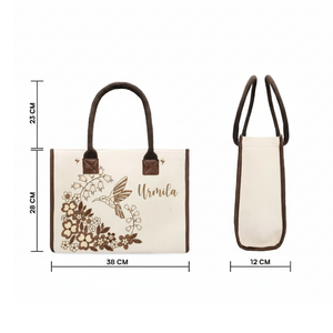 Durable Eco-Friendly <b>Canvas</b> Cotton Tote Bag Personalized Humming Bird Bloom Design Daily Use Food Advertising Promotional Bag - Product Image 4