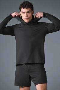 Sweat à capuche athlétique à manches longues avec évacuation d'humidité pour hommes, sweat-shirt à capuche personnalisé OEM Gym Running Chemise athlétique avec capuche - Product Image 4