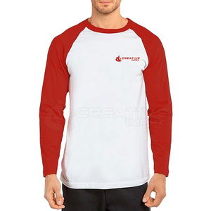T-shirt confortable à manches raglan pour hommes 100% coton respirant et taille personnalisée tissu tricoté à col rond en stock - Product Image 4