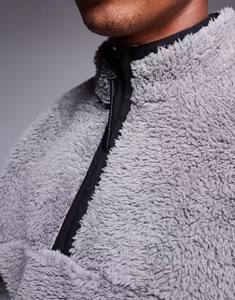 Unisex 100% algodón térmico pullover sudaderas bordado de gran tamaño personalizado suave piel sintética Sherpa con capucha polar sudaderas con capucha para hombre - Product Image 5