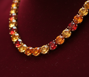 Yellow Hydro Round <b>Necklace</b> 10 mm | 16 Inch 925 Sterling <b>Silver</b> 18K Gold Plated Bridal & Party Jewelry <b>for</b> <b>Women</b> - Product Image 2