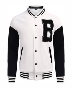 OEM Custom Chenille Embroidery Baseball Jacket for Men Winter Cotton Letterman Varsity <b>Coat</b> Autumn Solid Pattern Bomber Jacket - Product Image 1