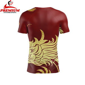 เสื้อออกกำลังกายแบบรัดรูป เสื้อวิ่งสำหรับผู้ชาย ดีไซน์แบบซับลิเมชั่น คุณภาพสูง ผลิตจากโพลีเอสเตอร์ - Product Image 6