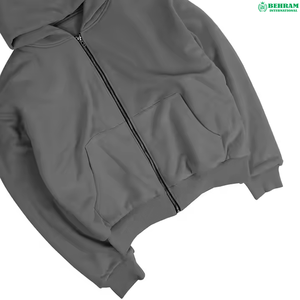 Survêtement unisexe pour hommes, design personnalisé, streetwear, sweat à capuche zippé, cordon de serrage, collection hiver épaisse, OEM, bon prix - Product Image 4