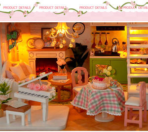 Meubles miniatures pour scène, cabane, bricolage, cadeau fait main, assemblage, loft, villa, <span class=keywords><strong>maison</strong></span>, modèle de jouet, ornements, Mori TD54 14+, boîte de couleur, filles - Product Image 6