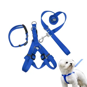 Günstige Preis benutzer definierte Logo Halskette verstellbar Durable Training taktische Leine Geschirr Set Nylon Soft Animal Pet Dog Halsbänder