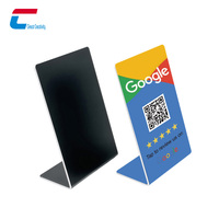 Acrílico transparente NFC Review Google rating tap Card NFC QR code stand menu