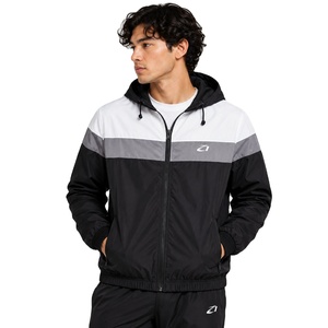 Manufacturer Wholesale Custom <b>Lightweight</b> Nylon Polyester Sports Men Hooded Contrast Color Block Men's <b>Jackets</b> Windbreaker Bulk - Product Image 1