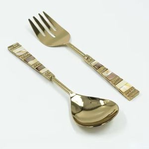 Design de luxe et d'aspect moderne manche en bois outils de cuisine de service de nourriture et de salade pour la maison hôtel et restaurant cuillère faite à la main - Product Image 6