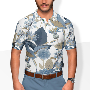 Camiseta Polo OEM para hombre al mejor precio, camiseta de talla grande con estampado digital por sublimación y cuello en V, técnica lavada de punto de manga corta - Product Image 1