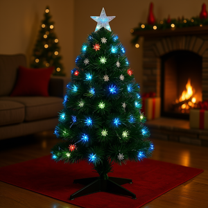 Árbol de Navidad Decorado en Verde con 90 Luces LED, 90 cm de Altura, Producto de Comercio General-446506 - Product Image 3