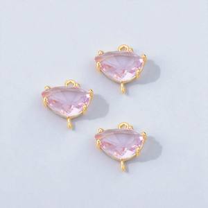 925 argent inégal rose améthyste connecteur breloques-bricolage faisant des bijoux - Product Image 1