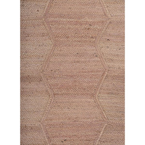 Tapis en jute et chanvre à motifs géométriques Nomadic Threads, rouge et orange, tissage plat pour usage domestique - PDJT-807 - Product Image 3