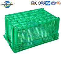 Caisse en plastique empilable et emboîtable peu encombrante – Conteneur en maille à montage rapide (5s) pour stock et présentation en supermarché