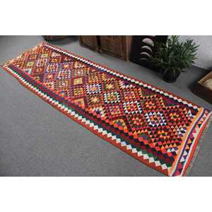 พรมวินเทจสไตล์ตุรกี, พรมรันเนอร์ขนาด 2.6x8.9 ฟุต, พรมสีส้ม Herki Ombr - Product Image 4