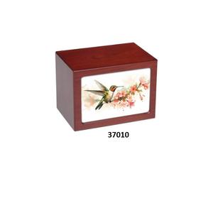 Vente chaude belle urne adulte de crémation en bois d'oiseau de bourdonnement pour les cendres humaines avec le sac libre de velours - Product Image 2