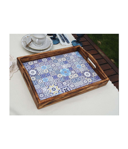 Plateau imprimé en bois forme rectangulaire plateau de service pour mariage plateau en bois de taille personnalisée conception supérieure de qualité admirable - Product Image 4