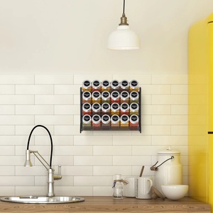 2 packs de supports durables en acier inoxydable pour l'organisation d'épices Pots d'assaisonnement sur pied Étagère pour 24 pots d'épices pour la cuisine Noir - Product Image 2