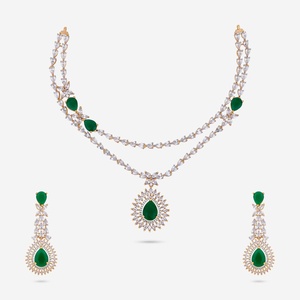 Zircon Necklace 188022 Elegant <b>Wedding</b> <b>Accessory</b> with Dazzling Zircon Stones - Product Image 1