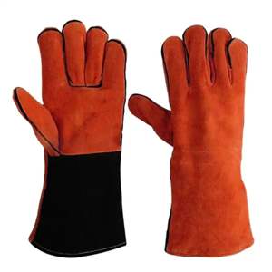 Guantes de Trabajo de Cuero Vacuno de Primera Calidad, Resistentes al Fuego y al Calor, para Soldadores Industriales, con Forro de Algodón, para Uso General - Product Image 1