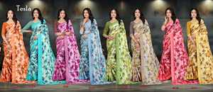 ผ้าหนาพิมพ์ลายดิจิทัลผ้าส่าหรีเนื้อนุ่มหรูหรามีสไตล์ใหม่ล่าสุดสุดพิเศษสำหรับงานเลี้ยงเจ้าสาว - Product Image 3