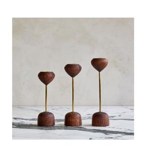 Bougeoir en bois de forme ronde avec produit fait main avec table en bois décorative 2 Set prix personnalisé - Product Image 1