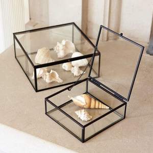 Elegant Brass and Glass <b>Box</b> with a Timeless Design Perfect for Storing Jewelry <b>Keepsakes</b> or Decorative Accents - Product Image 1