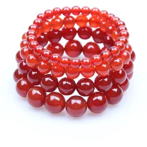 Classic Buddha Stretch Carnelian Bead Jewelry 8mm Natural Red Agate Stretch Gemstone Stone Bead Bracelet