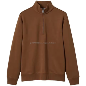 Haute qualité hommes quart Zip cou col montant sweat Sport Y2K fermeture éclair demi fermeture éclair pull à capuche sweat hommes - Product Image 3