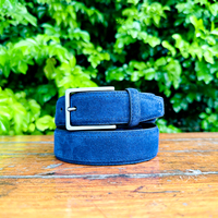 Ceinture unisexe en cuir de buffle recyclé, boucle à ardillon en laiton massif finition canon de fusil, véritable daim, largeur 35 mm, personnalisable