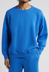 เสื้อสเวตเตอร์ของผู้ชายผ้าฝ้าย100% 480 GSM หลายสีล้วนดีไซน์ไหล่โอเวอร์ไซส์โลโก้ตามสั่ง - Product Image 6