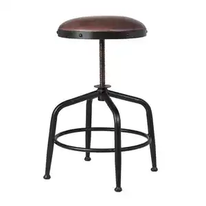 Industrial Adjustable bar stool bar chair With Solid Wood And metal crafts living room chairs bar tables hotel chairs for Hotels