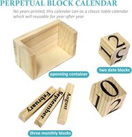 Calendrier de bureau 2023-2024 bloc en bois calendrier perpétuel mois Date affichage ferme salle de classe bureau décor pour hommes femmes
