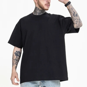 T-shirt de luxe avec logo personnalisé OEM T-shirt ample en coton épais à coupe ample avec petite épaule tombante T-shirt blanc surdimensionné pour hommes Logo personnalisé - Product Image 6