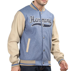 2024 hommes High Street Style laine varsity veste personnalisée 100% laine cachemire col montant OEM hiver vêtements personnalisés - Product Image 3