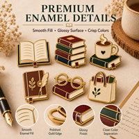 Épingles en émail rigide et souple sur le thème de la lecture, cadeaux pour les amateurs de livres et le journaling, accessoires de vente au détail, épingles en émail personnalisées sur le thème du livre, conception de logo, badges de revers