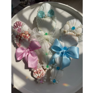 Peigne marin fait à la main avec perles blanches et décoration de ruban pour la coiffure des femmes Vietnam - Product Image 3