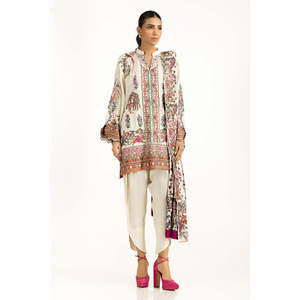 IUSTKSD-1074 Traje de Satén Bordado con Tela de Seda Cruda de 3 Piezas - Product Image 2