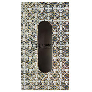 Boîte à mouchoirs et support de luxe écologiques faits à la main en bois carré émaillé imprimé Tradebyd Premium - Product Image 3