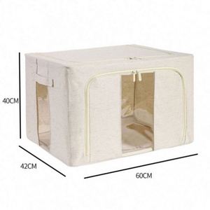Modern Foldable Fabric Storage Bench 60x42x40cm Bedroom Ottoman Footrest - Product Image 1